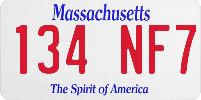 MA license plate 134NF7