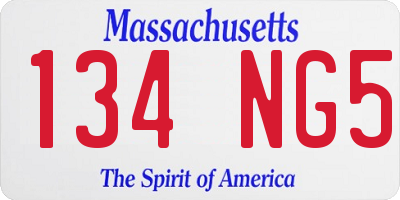 MA license plate 134NG5