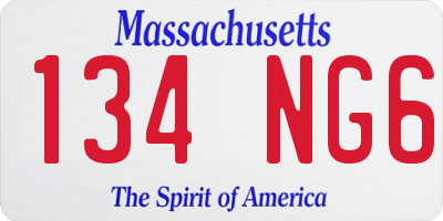 MA license plate 134NG6