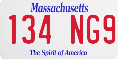 MA license plate 134NG9