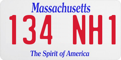 MA license plate 134NH1