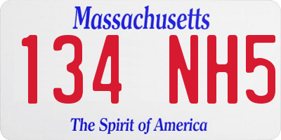 MA license plate 134NH5