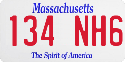 MA license plate 134NH6