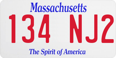 MA license plate 134NJ2