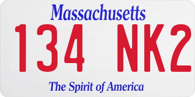 MA license plate 134NK2