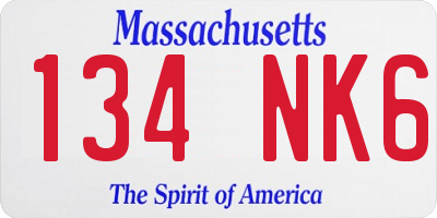 MA license plate 134NK6