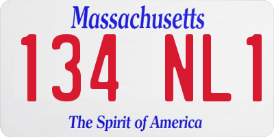 MA license plate 134NL1