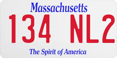 MA license plate 134NL2
