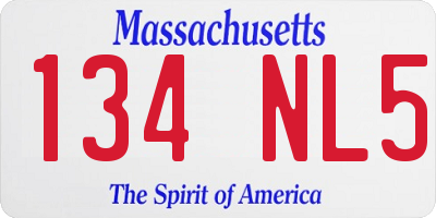 MA license plate 134NL5
