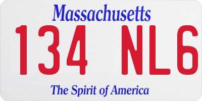 MA license plate 134NL6