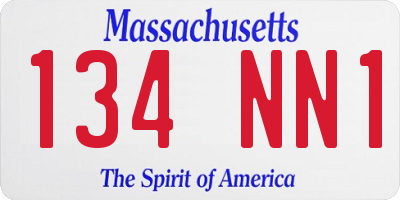 MA license plate 134NN1