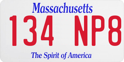 MA license plate 134NP8