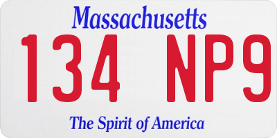 MA license plate 134NP9