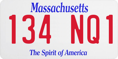 MA license plate 134NQ1