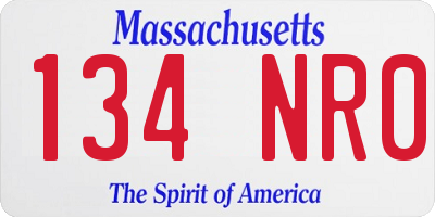 MA license plate 134NR0