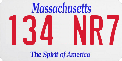 MA license plate 134NR7