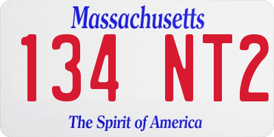 MA license plate 134NT2