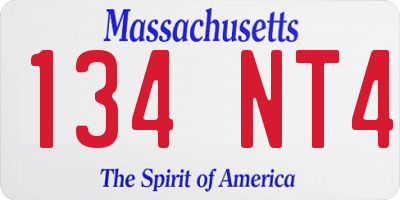 MA license plate 134NT4