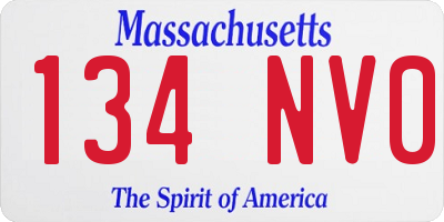 MA license plate 134NV0