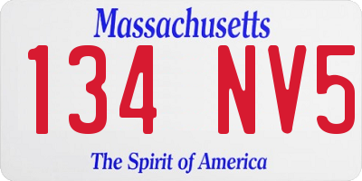 MA license plate 134NV5