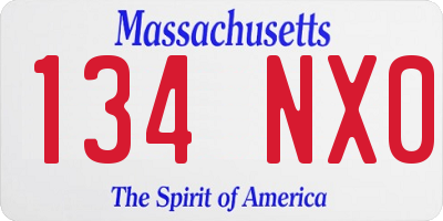MA license plate 134NX0