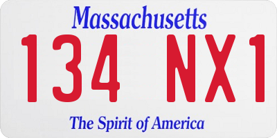 MA license plate 134NX1