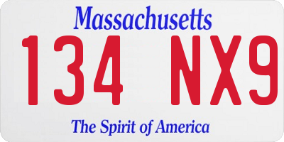 MA license plate 134NX9