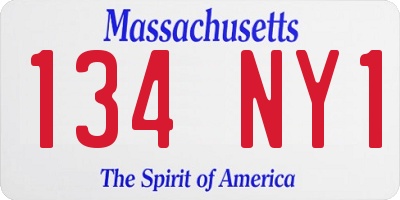 MA license plate 134NY1