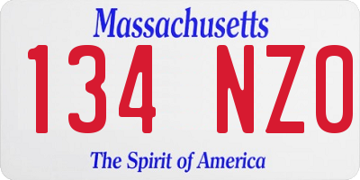 MA license plate 134NZ0