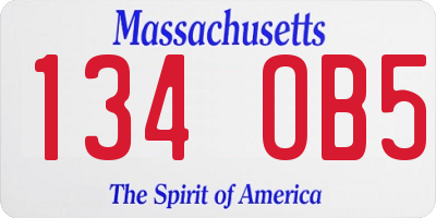 MA license plate 134OB5