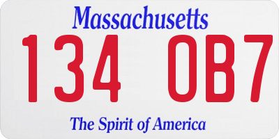 MA license plate 134OB7