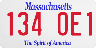 MA license plate 134OE1