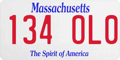 MA license plate 134OL0