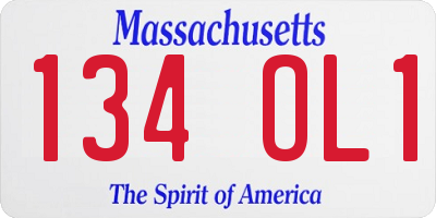 MA license plate 134OL1
