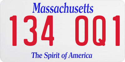 MA license plate 134OQ1