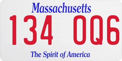 MA license plate 134OQ6
