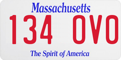 MA license plate 134OV0