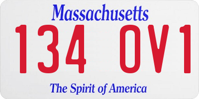 MA license plate 134OV1