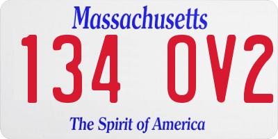 MA license plate 134OV2