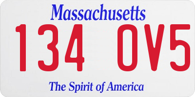 MA license plate 134OV5
