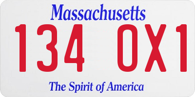 MA license plate 134OX1