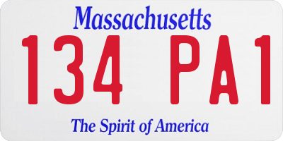 MA license plate 134PA1