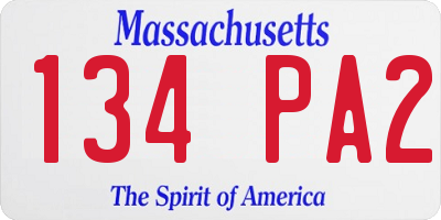 MA license plate 134PA2
