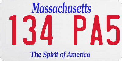 MA license plate 134PA5
