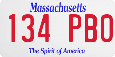 MA license plate 134PB0