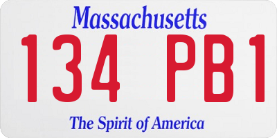 MA license plate 134PB1
