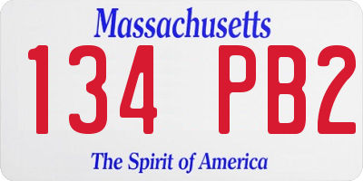 MA license plate 134PB2