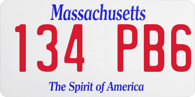MA license plate 134PB6