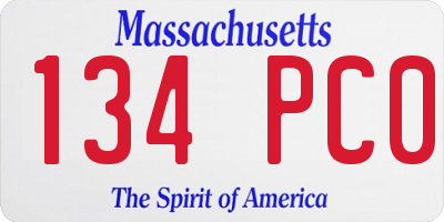 MA license plate 134PC0