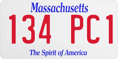 MA license plate 134PC1